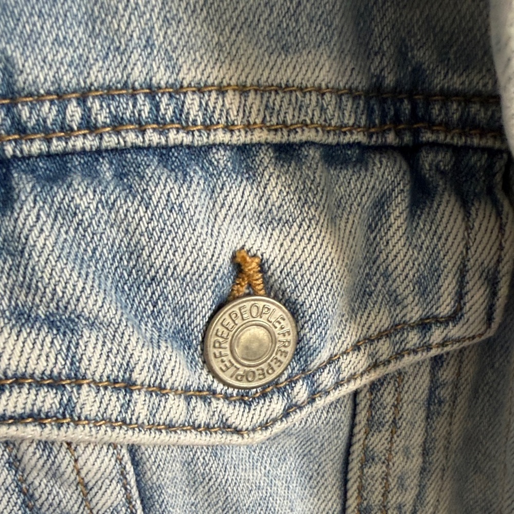 Light Blue Free People Denim Jacket - Picture 3 of 4